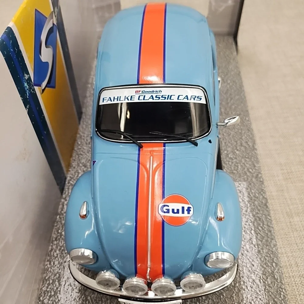 1:18 Solido Diecast Blue Volkswagen Beetle 1303 #7 GULF Rally Cold Balls 2019
